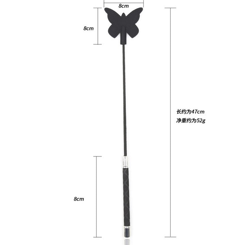 47cm.PU Leather Paddle, Silicagel Decorative Head Riding Crop Horse Whip for Horse Training*