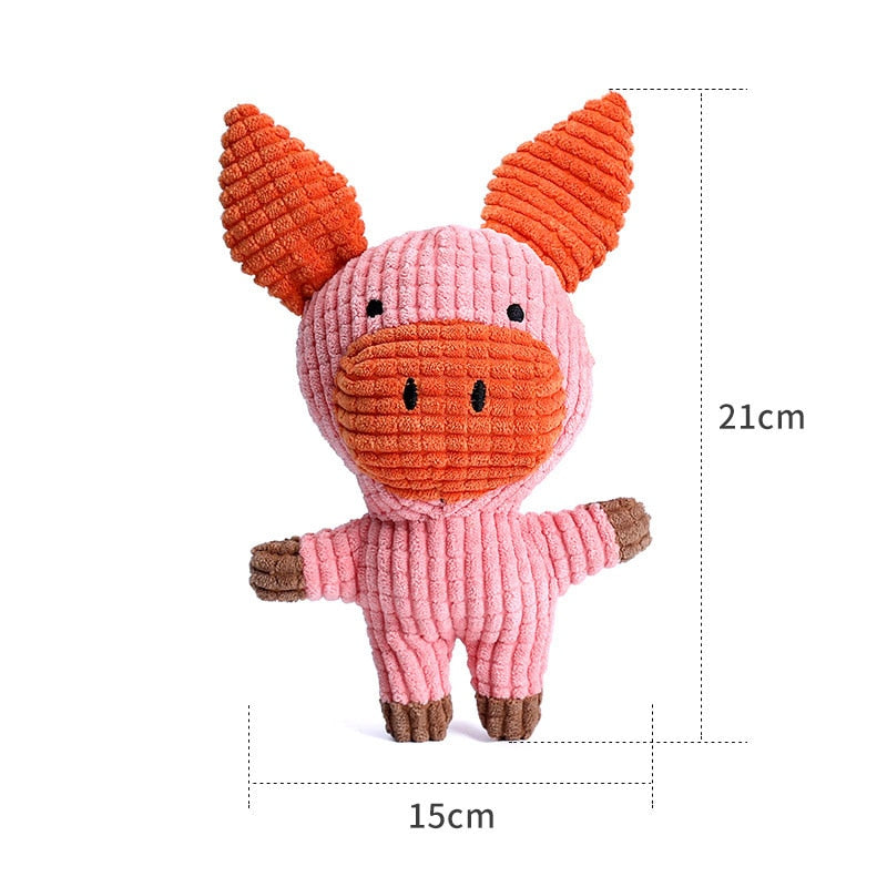 Fun Pet Toy Donkey Shape Corduroy Chew Toy *For Dogs Puppy Squeaker Squeaky Plush Bone Molar Dog Toy Pet Training Dog Accessories