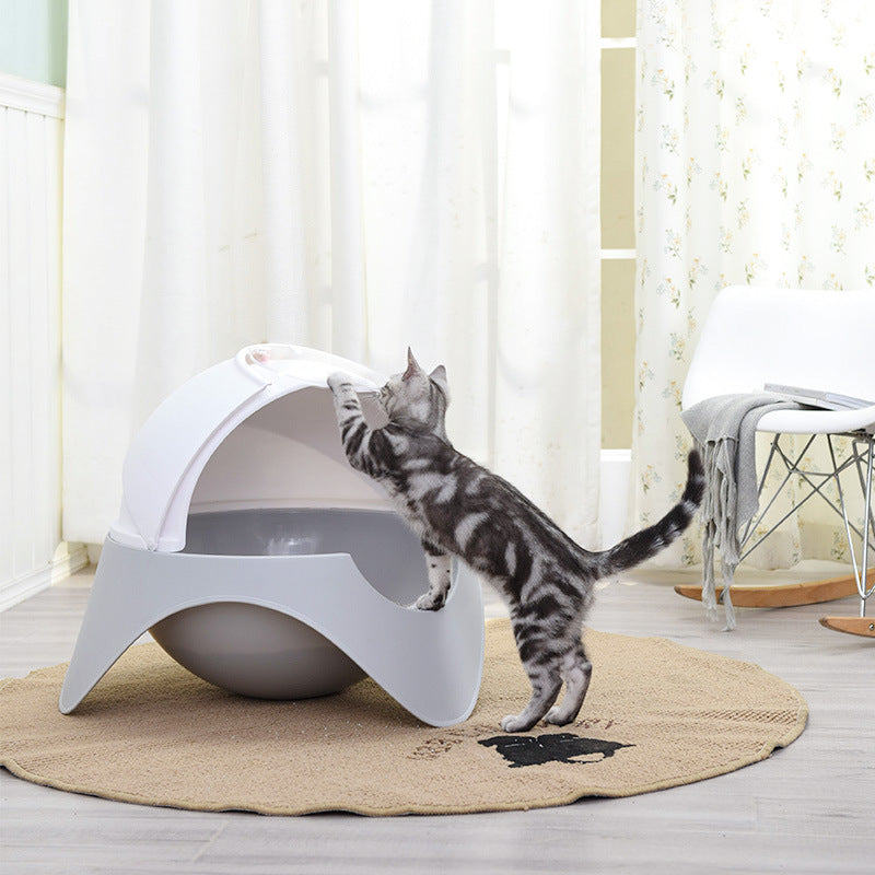 Litter Box Fully Enclosed Snow House Cat Toilet Large UFO Litter Box*