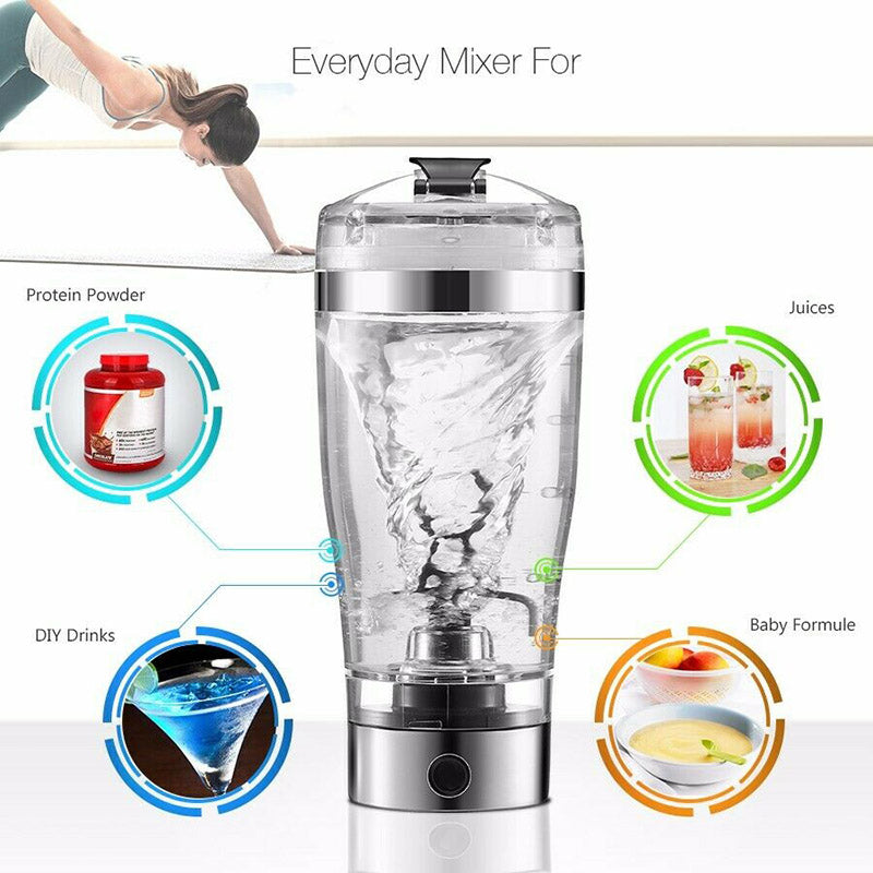 Electric Protein Shake Stirrer* USB Shake Bottle Milk Coffee Blender Kettle Sports And Fitness Charging Electric Shaker Cup