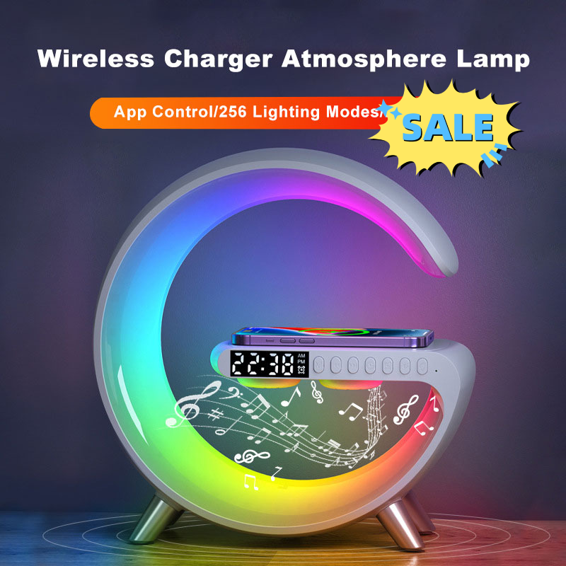 2023 New Intelligent LED Lamp Bluetooth Speaker* Wireless Charger Atmosphere Lamp App Control For Bedroom Home Decor