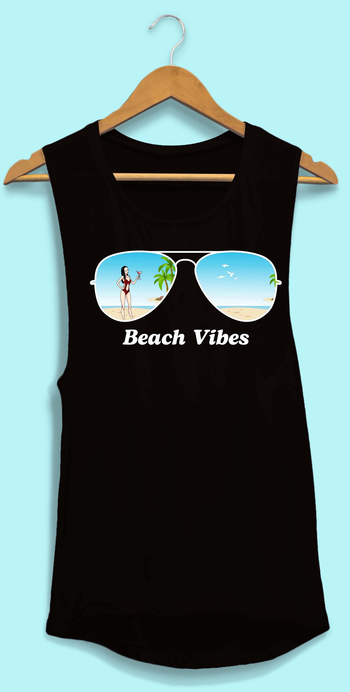 Aviator Bride Vibes 😎  | Beach Vibes - Bachelorette Beach Party Flowy Muscle Tank Tops*