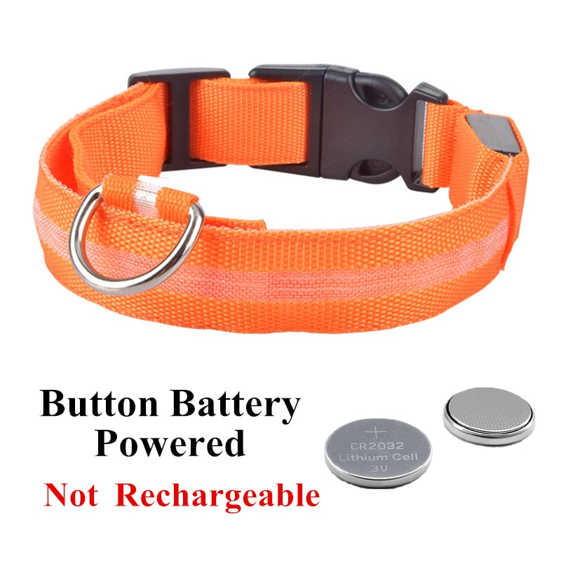 Adjustable LED Glowing Pet Collar Safety Collar rechargeable*