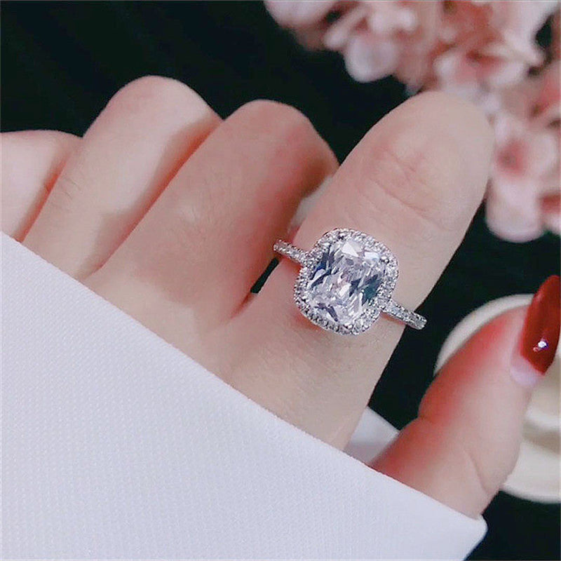 Rings For Women* Bridal Wedding Anelli Trendy Jewelry Engagement Ring White Gold Color Anillos