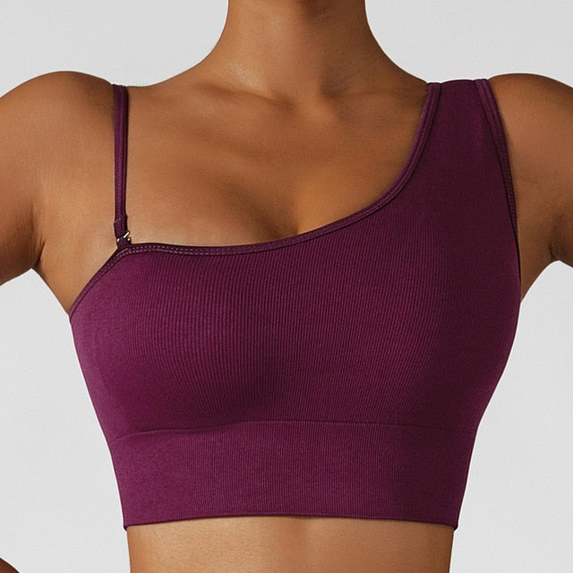 Summer Sexy Oblique Shoulder Yoga Clothes Tops*