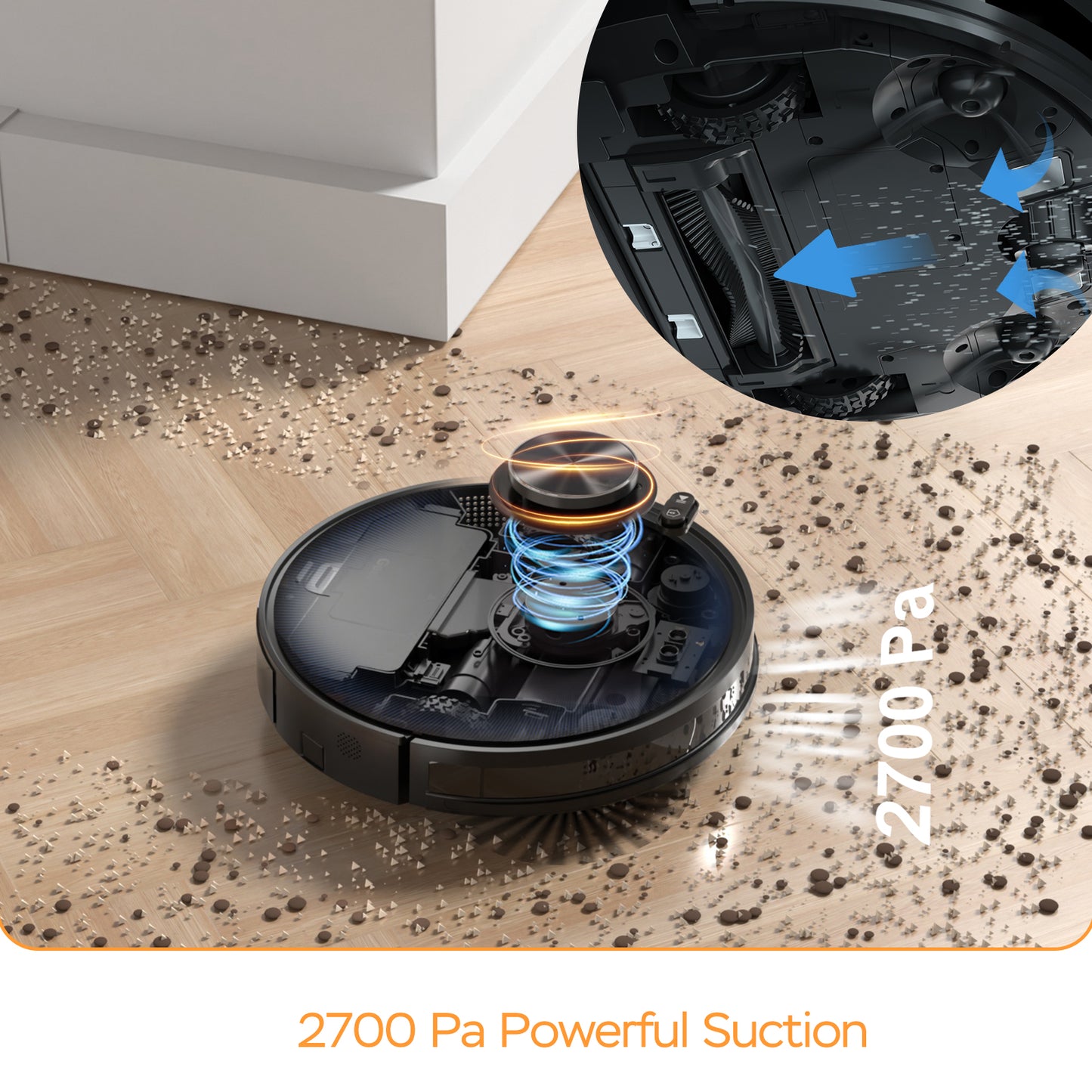 Geek Smart L7 Robot Vacuum Cleaner *And Mop, LDS Navigation, Wi-Fi Connected APP, Selective Room Cleaning,MAX 2700 PA Suction, Ideal For Pets And Larger Home