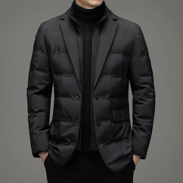 Men's Winter Fake Two-piece Warm Blazer *