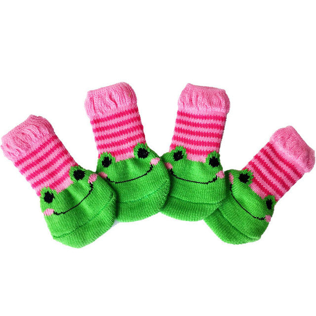 Non-slip 4Pcs Set Knitted Pet Socks*