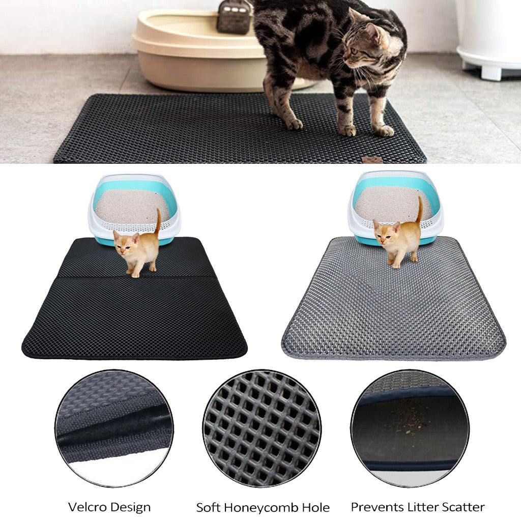 Double Layer Litter Cat Bed Pads Pet Cat Litter Mat *Trapping Pets Litter Box Mat Pet Product Bed For Cats House Clean Mat