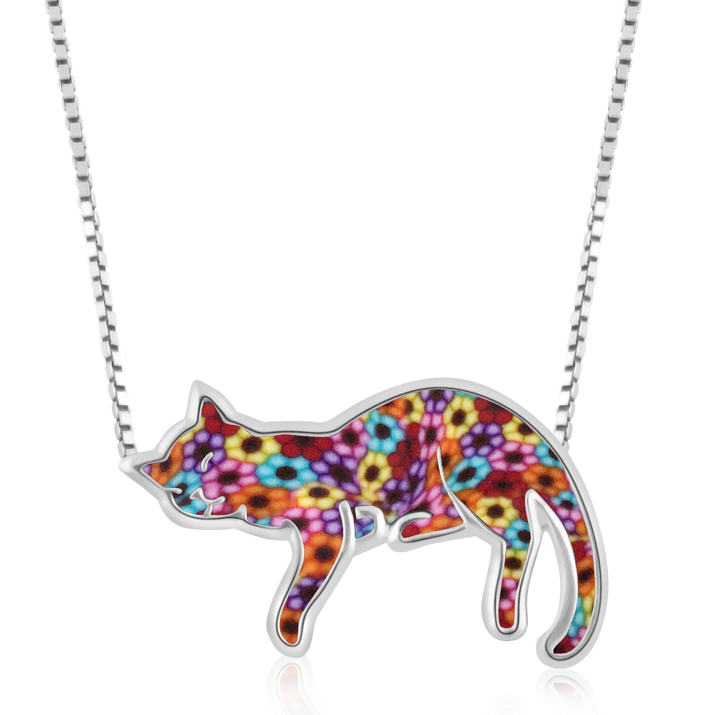 Silver Cat Necklace Pet Lovers Gift*