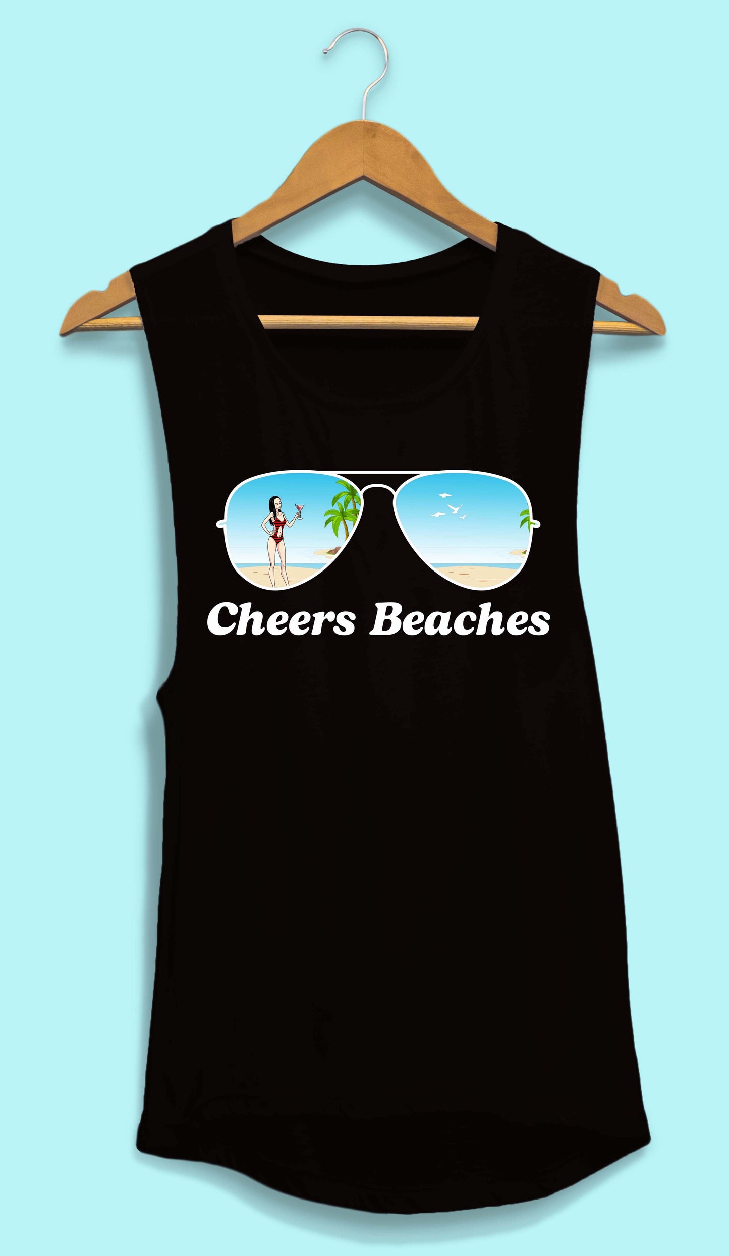 Aviator Bride Vibes 😎  | Beach Vibes - Bachelorette Beach Party Flowy Muscle Tank Tops*