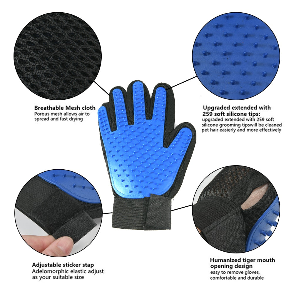 Pet Grooming Gloves* De-shedding Hair Remover