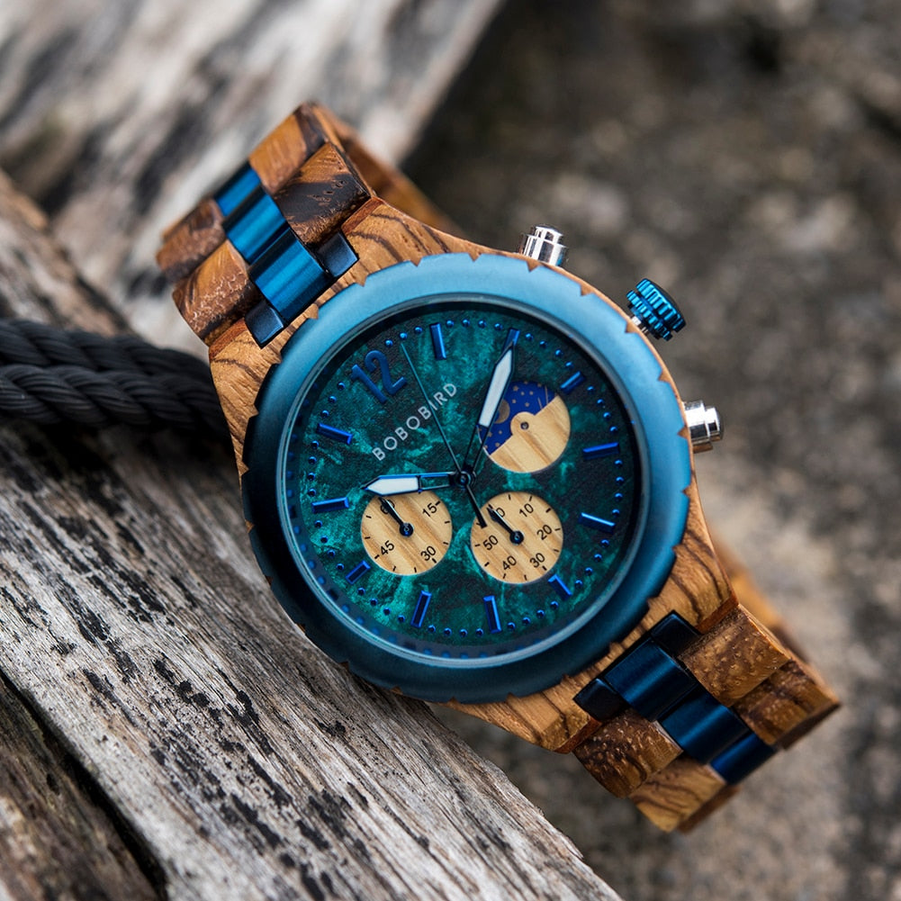 Luxury Wooden Chronograph Watch for Men*