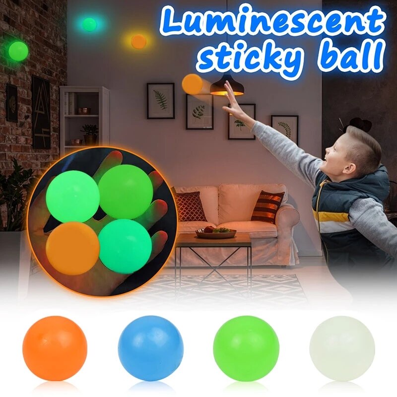 Glow In The Dark Sticky Wall Balls*