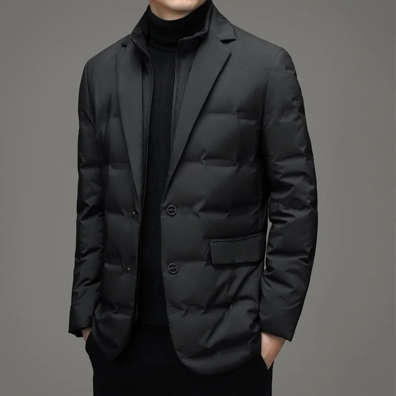 Men's Winter Fake Two-piece Warm Blazer *