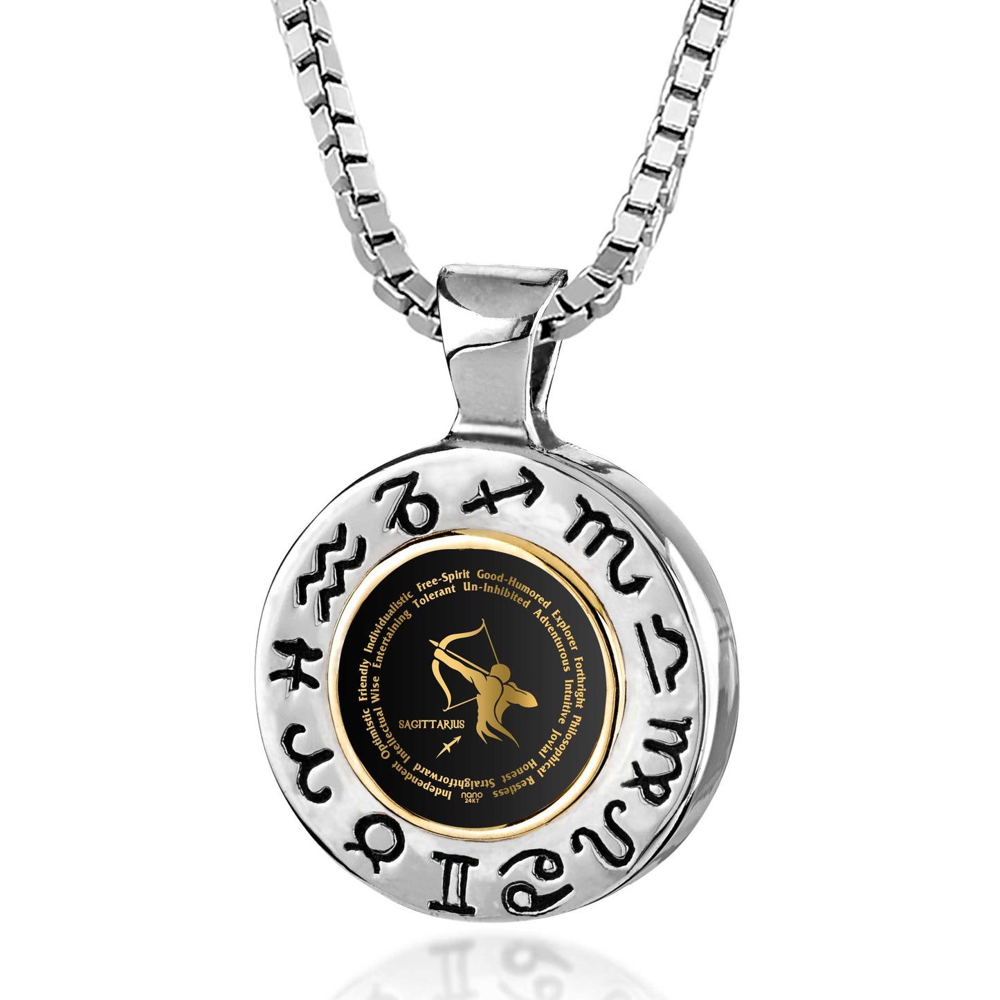Sagittarius Gift for Women or Men | Silver Zodiac Sign Necklace*