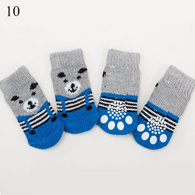 Non-slip 4Pcs Set Knitted Pet Socks*