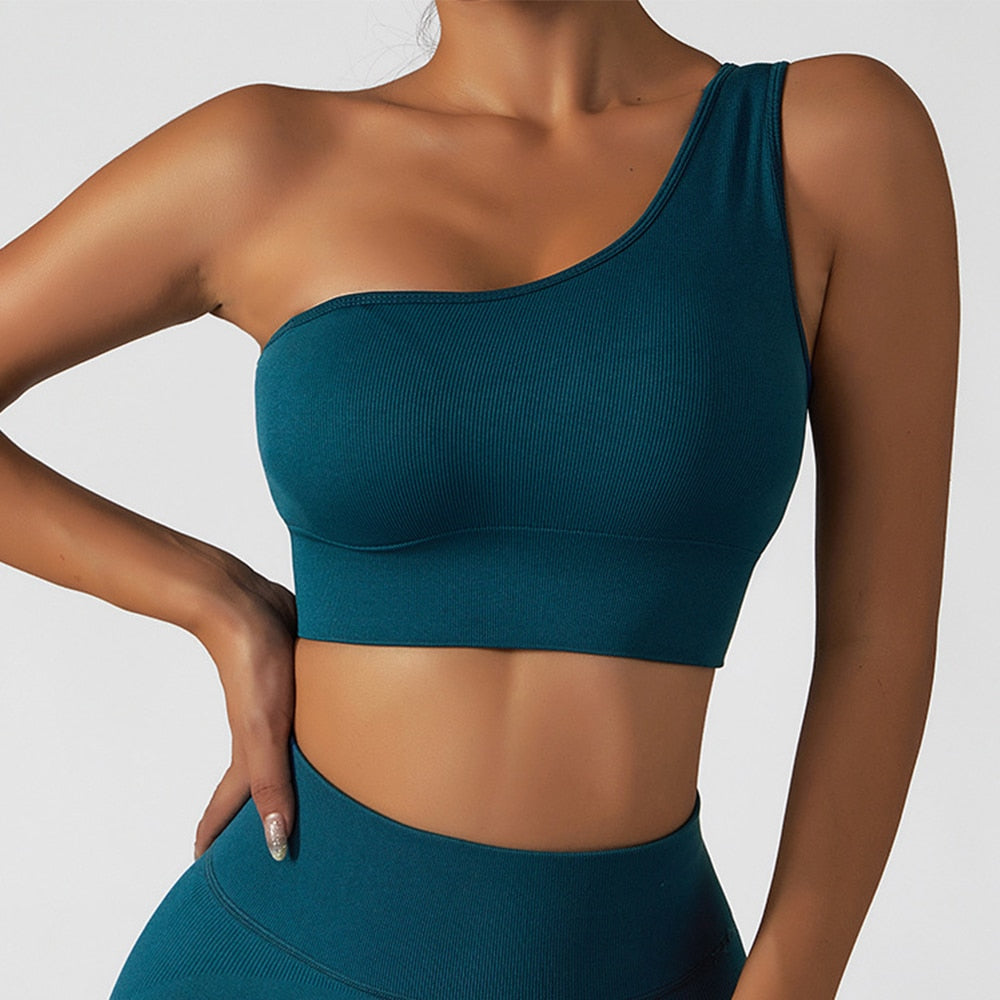 Summer Sexy Oblique Shoulder Yoga Clothes Tops*