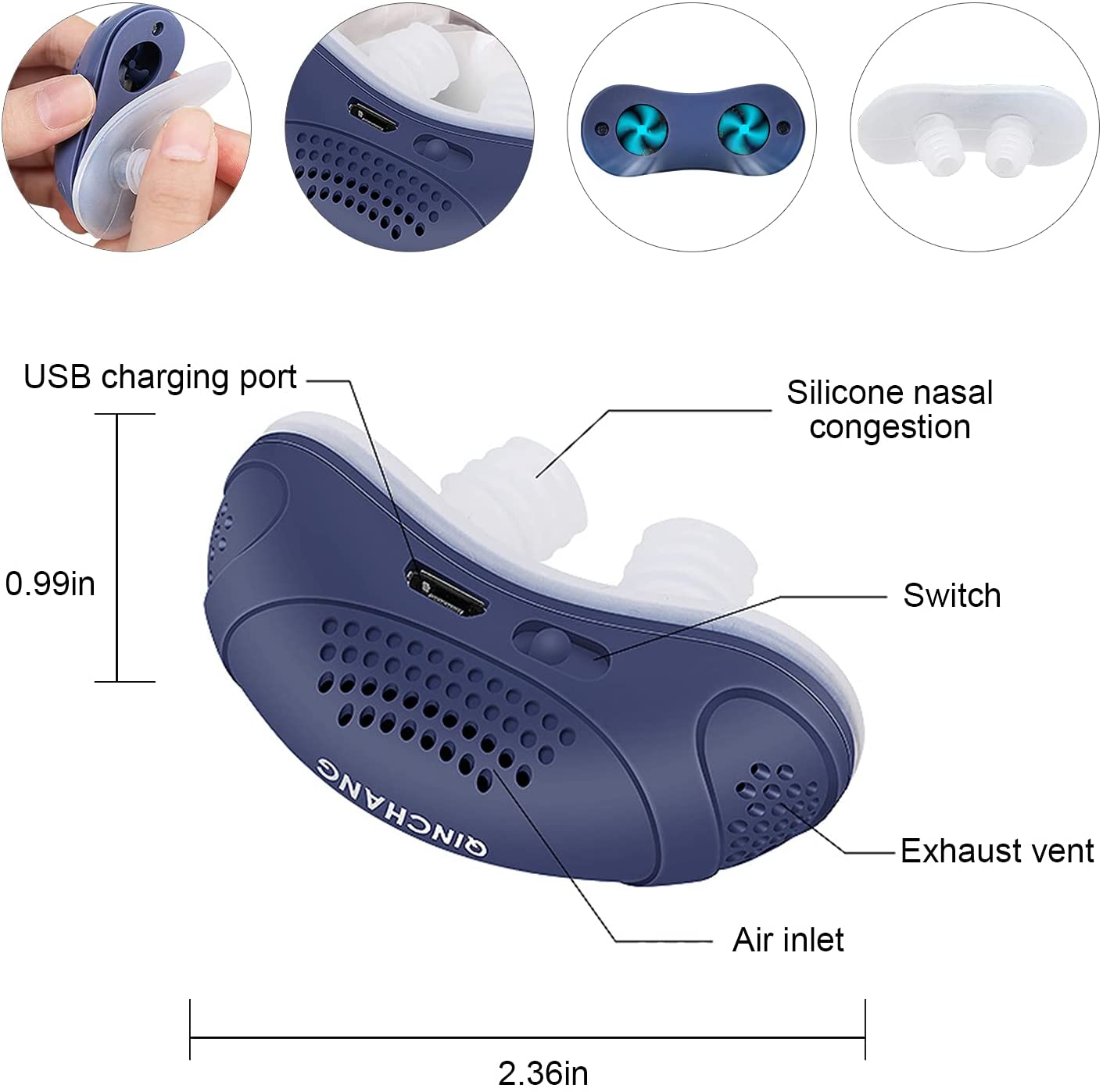 Micro-CPAP Anti Snoring Electronic Device *