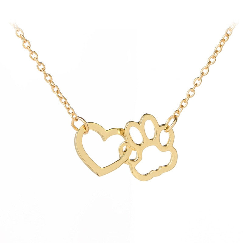 Pet Paw Love Heart Necklace*