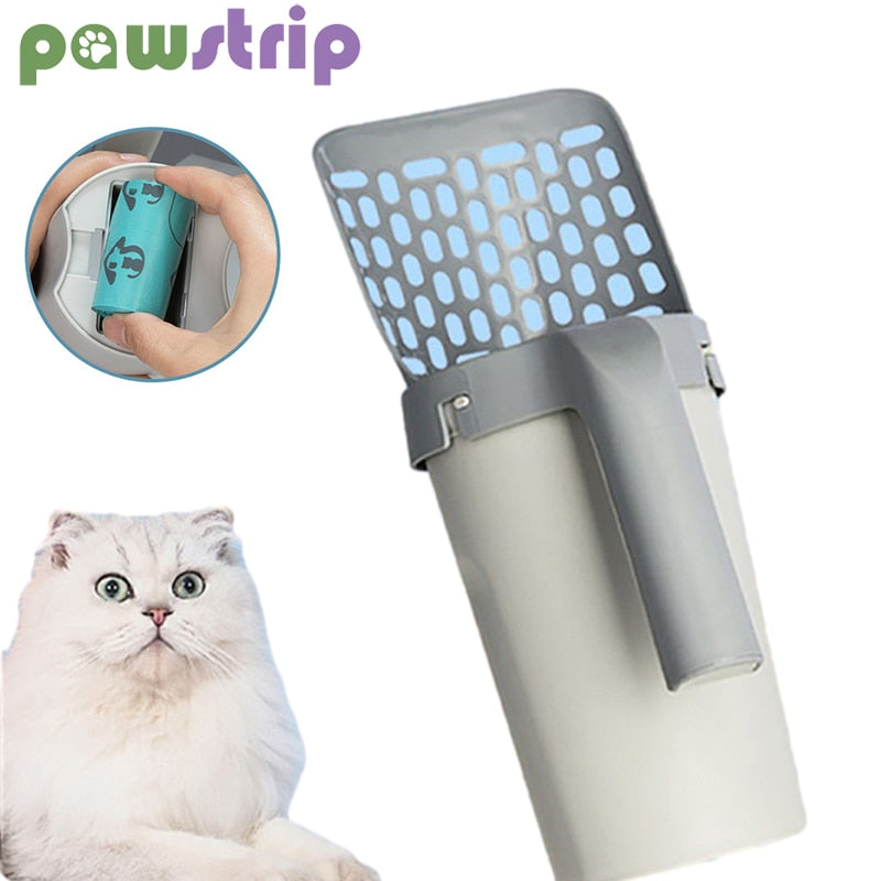 Portable Self-cleaning Pet Litter Box Scoop with bag Cat litter scoop*