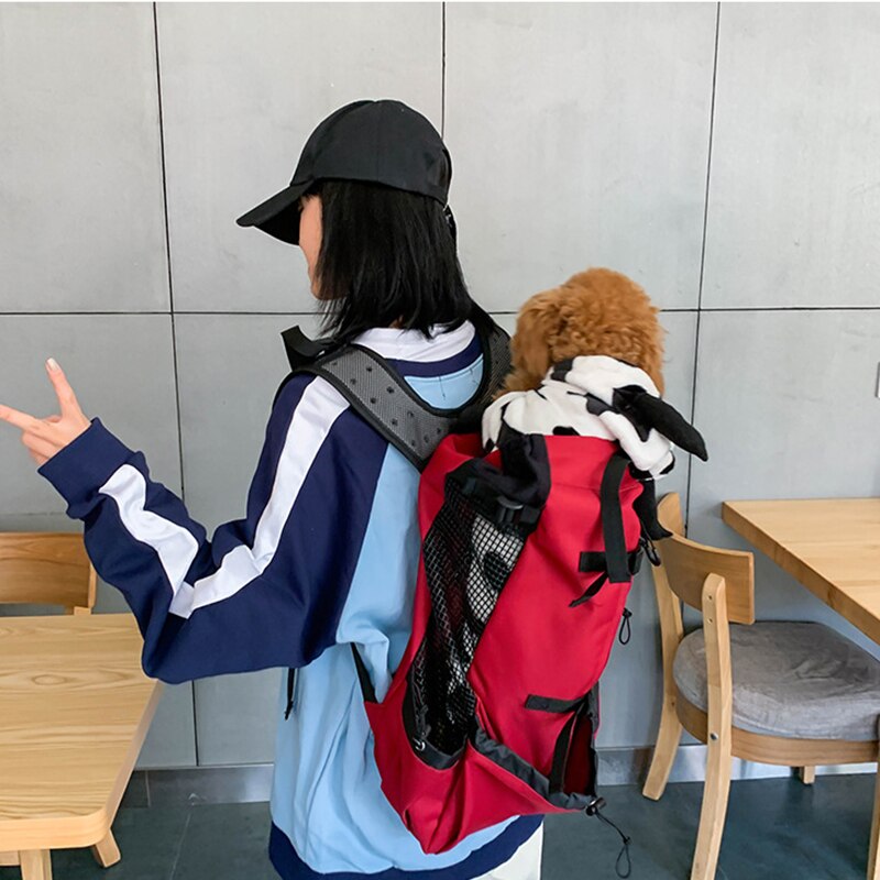 Pet Dog Backpack* Outdoor Double Shoulder Adjustable Reflective Carrying Travel Backpack