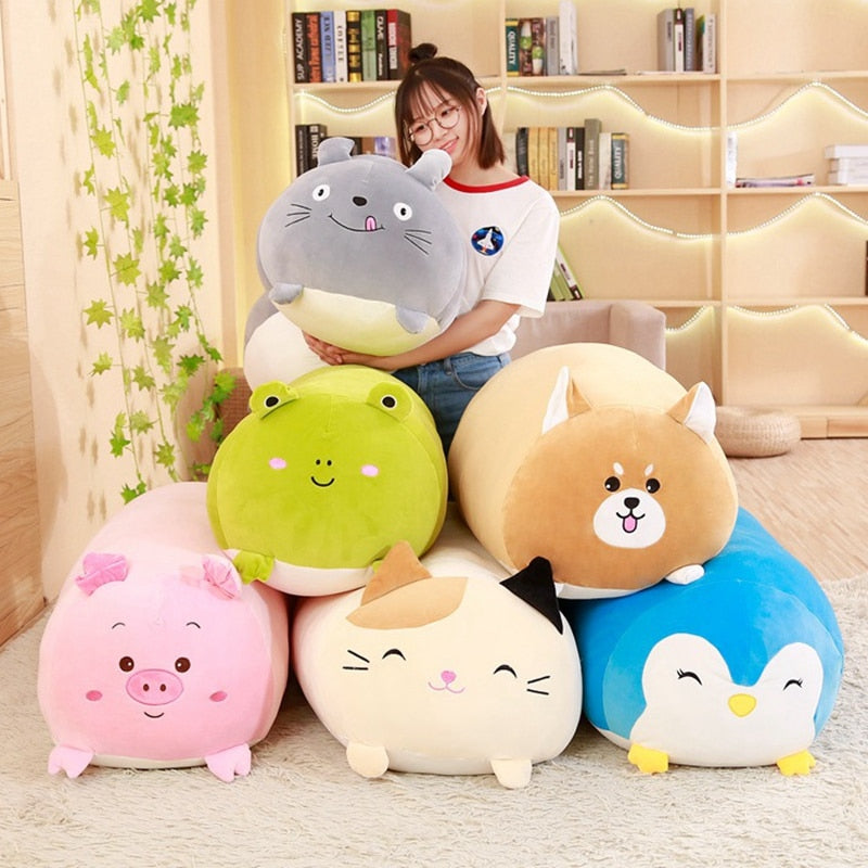 18-28CM Soft Animal Cartoon Pillow Cushion Cute Fat Dog Cat Totoro Penguin Pig Frog Plush Toy Stuffed Lovely kids Birthyday Gift *