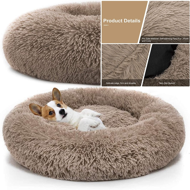 Pet Dog Bed* Comfortable Donut Cuddler Round Dog Kennel Ultra Soft Washable Dog and Cat Cushion Bed Winter Warm Sofa hot sell