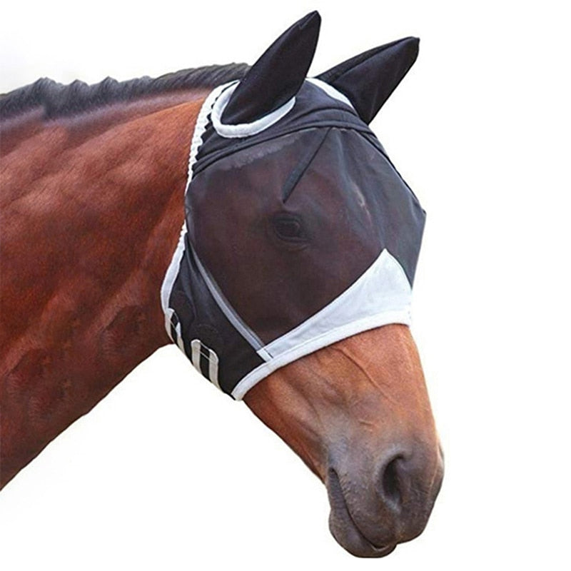 Stretch Horse Face Shield Fly Mask Mesh *Mosquito Repellent Cover Horse Fly Insect And Fly Protection Mask Equestrian Supplies