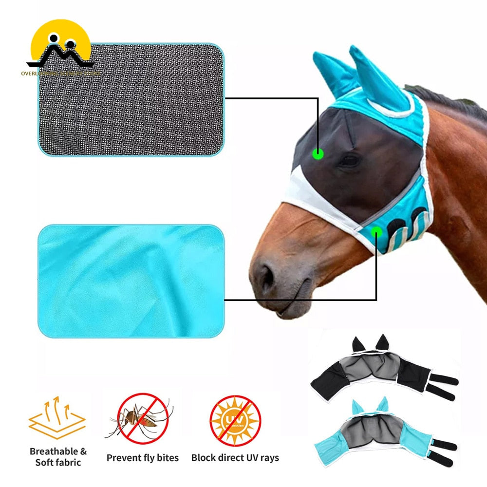 Size S L Horse Riding Breathable Meshed Horse Ear Cover *Equestrian Horse Equipment Fly Mask Bonnet Net Ear Masks Protector Horse