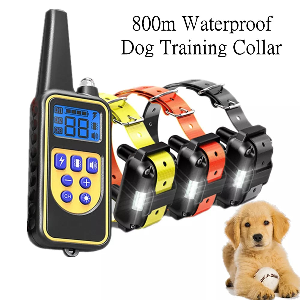 Electric Dog Training Collar Waterproof Dog Bark Collar Pet With Remote Control *Rechargeable Anti Barking Device All Size Dogs