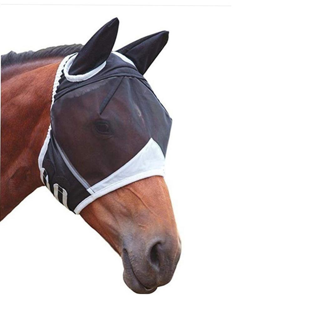 Horse Eye Shield Mesh Fly Protective Cover Mask* Anti-UV Anti-mosquito Adjustable Breathable Pet Horse Mask Summer