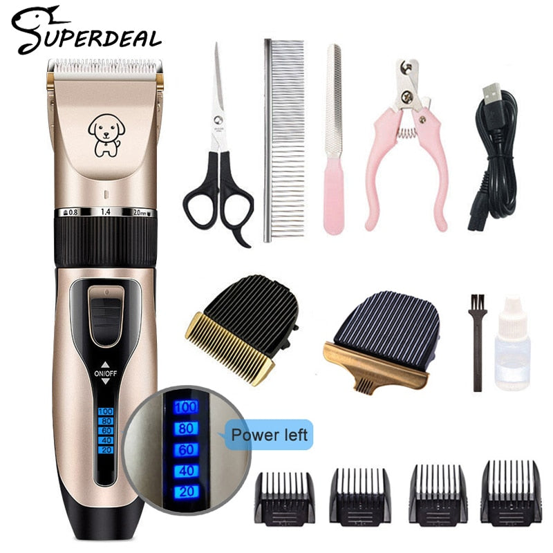 Dog Clipper Dog Hair Clippers Grooming (Pet/Cat/Dog/Rabbit) Haircut Trimmer Shaver Set Pets Cordless Rechargeable Professional*