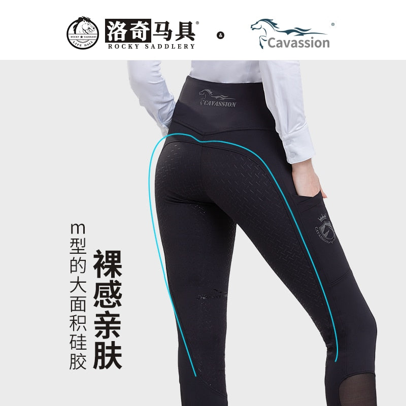 Cavassion Equestrian elastic silicone breeches for riders, children's rider equipment horse riding breeches Yoga pants 8103112*