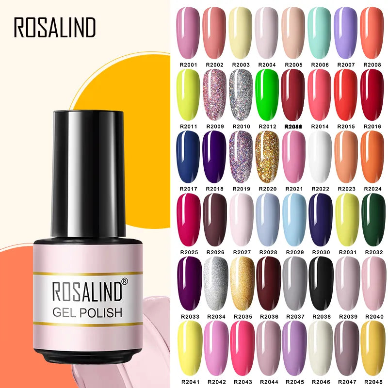 ROSALIND* Gel Nail Polish 7ML Matte Base Top Coat For Soak Off Gel Polish UV LED Gel Semi Permanent Varnishes Design Nail Art