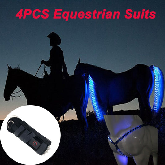 100 CM Long LED Horse Riding Tails Decoration Luminous Tubes Horses Riding Equestrian Saddle Halters Horse Care Products *