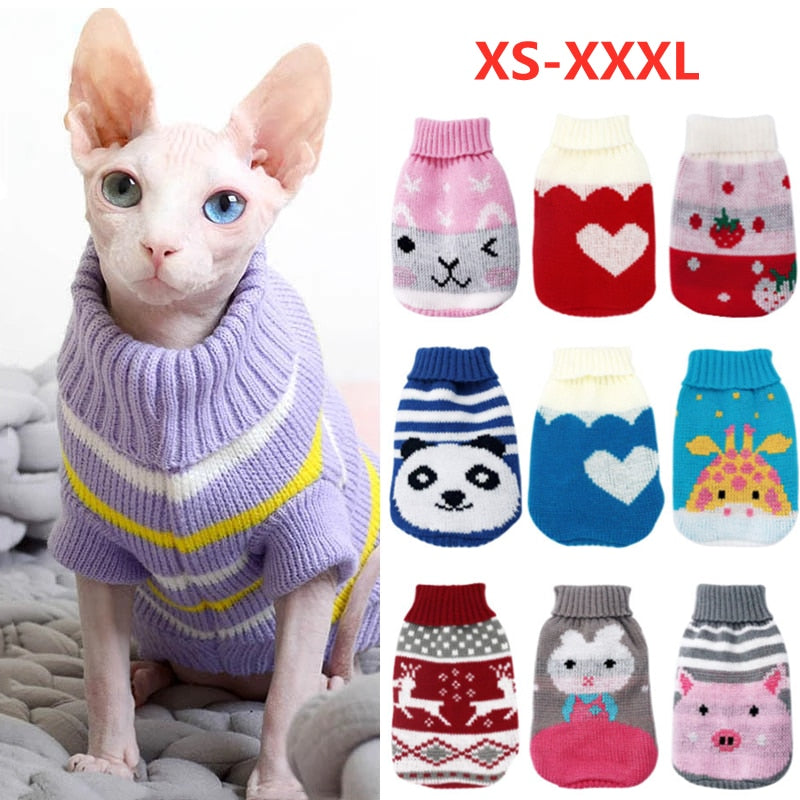 Christmas Cat Dog Sweater Pullover Winter Dog Clothes for Small Dogs Chihuahua Yorkies Puppy Jacket Pet Clothing*