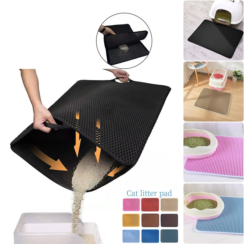 Double Layer EVA Cat Litter Pad Waterproof Non-slip Sand Basin Filter Kitten Dog Washable Mattress Floor Mat Pet Clean Supplies*