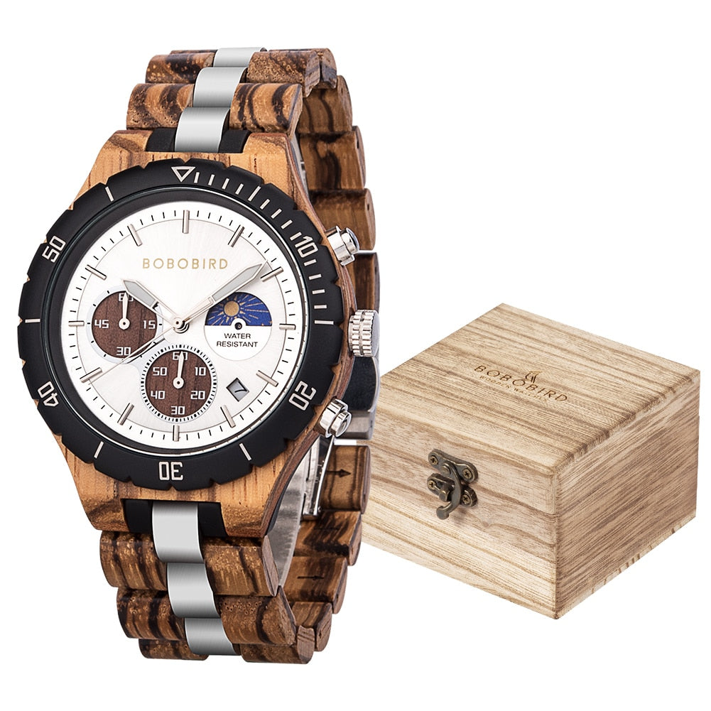 Luxury Wooden Chronograph Watch for Men*