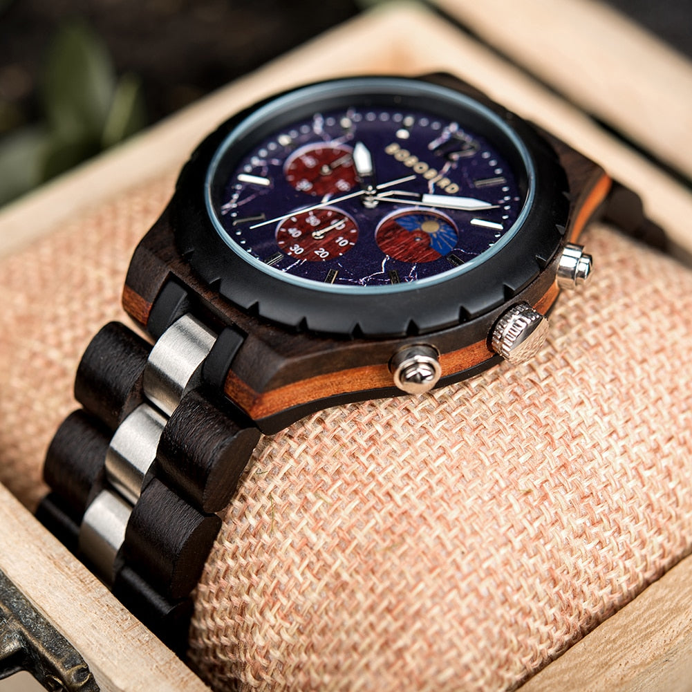 Luxury Wooden Chronograph Watch for Men*