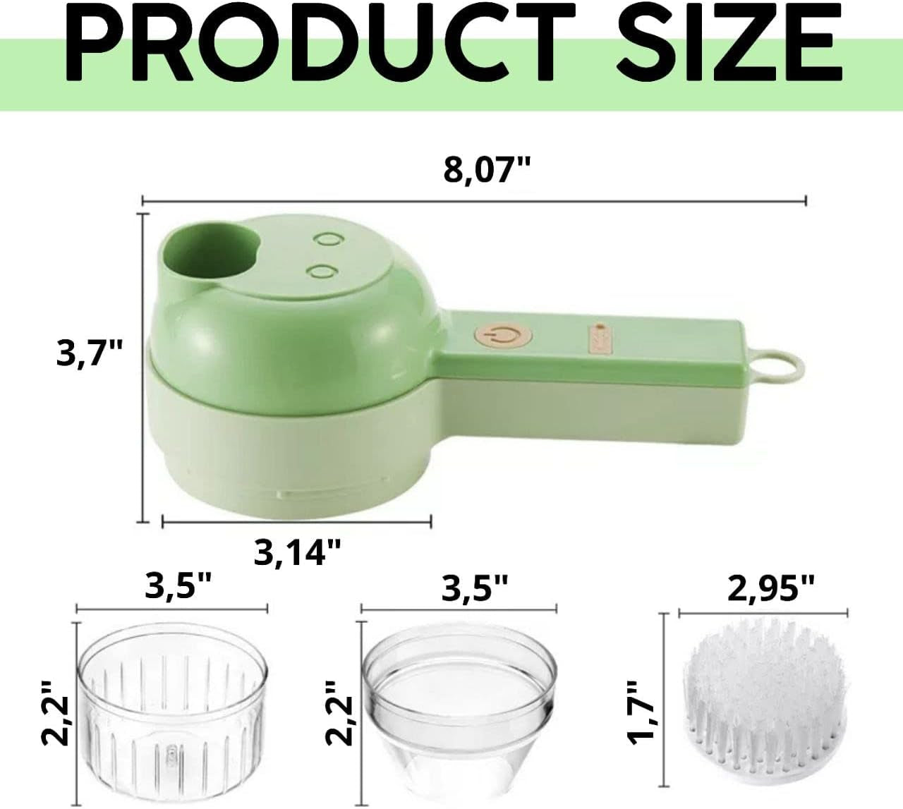 4 in 1 Portable Electric Vegetable Cutter Set Mini Food Slicer and Chopper for Kitchen Multifunctional Wireless Electric Grinder Vegetable Cutter Peeler and Clean Brush Function Multifunctional