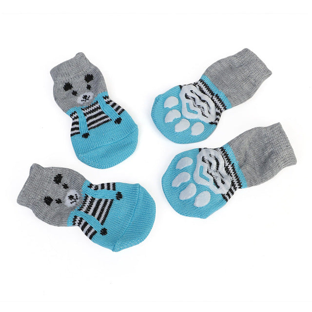 Non-slip 4Pcs Set Knitted Pet Socks*