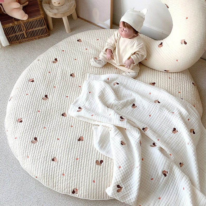 Bear Embroidery Baby Crawling Mat*