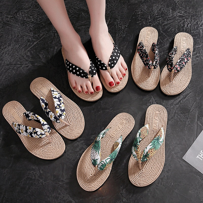 Adorable Patterns Woven Beach Flip-Flops*