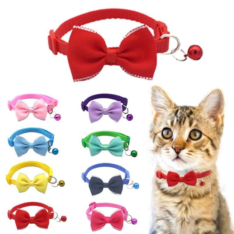 Stylish Bow and Bell Pet Collar*