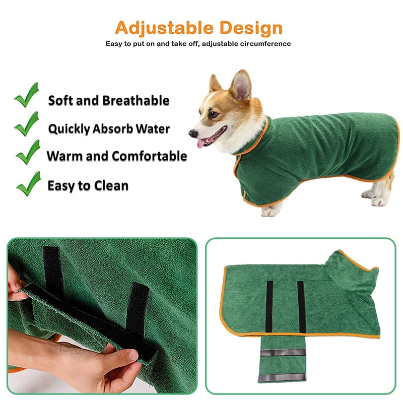 Microfiber Absorbent Pet Drying Coat*