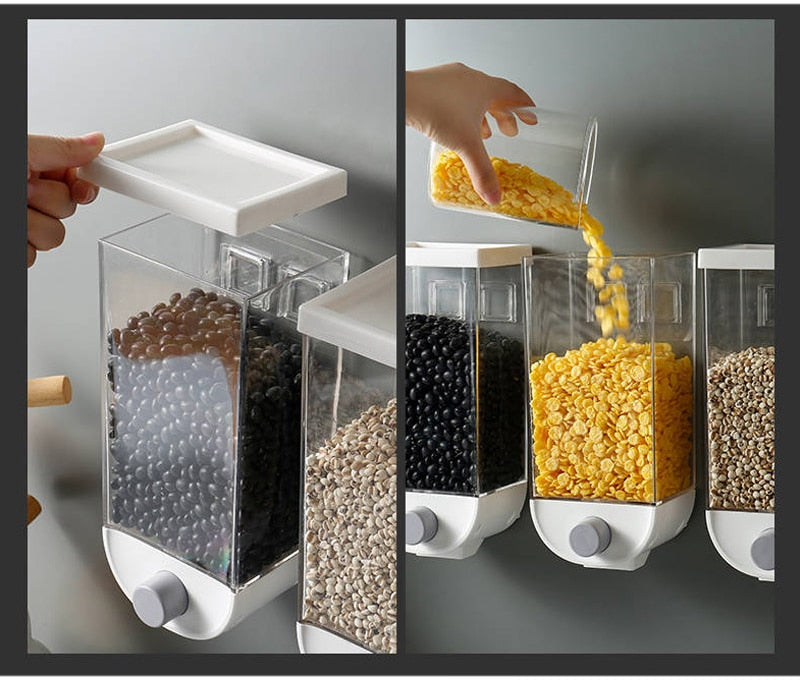 Wall-Mounted Kitchen Food Organizer Multi-Grain Sealed Jars*