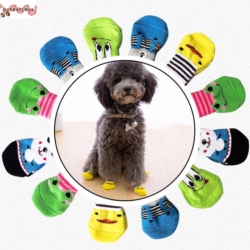 Non-slip 4Pcs Set Knitted Pet Socks*