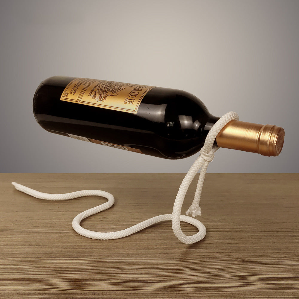 Suspended Rope Wine Bottle Holder*
