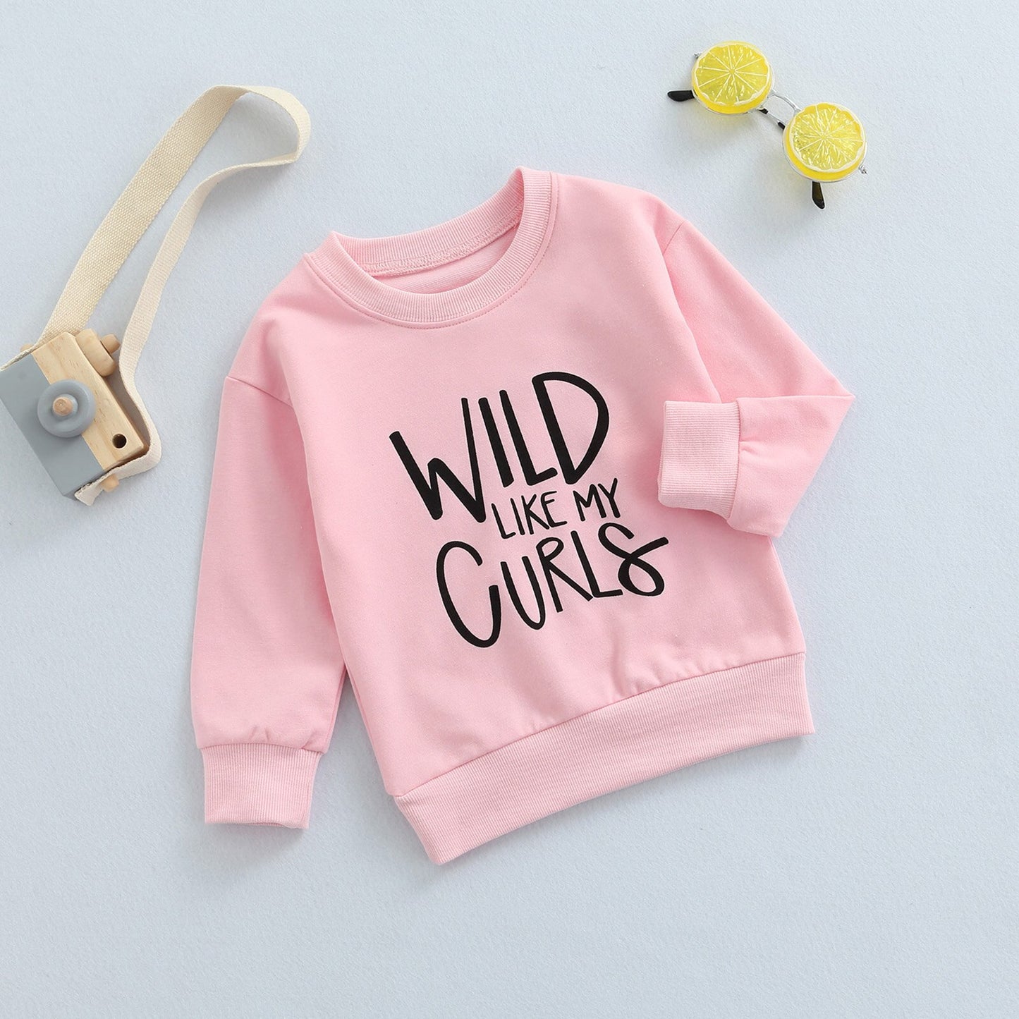 Baby Sweatshirt Tops with Letter Print "Wild Like My Curls" Gift*